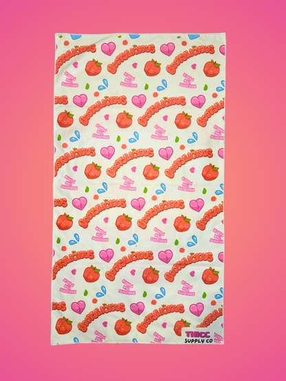 Bootylicous Gym Towel Back - Repeating Pattern - Building the Peach 
